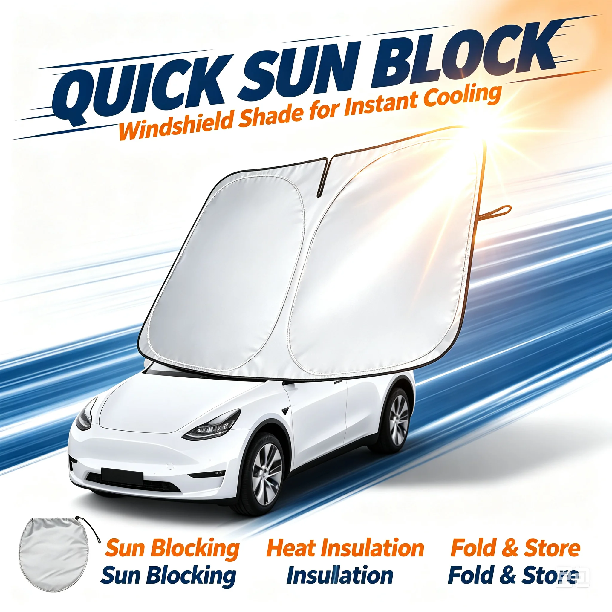 Car Sunshade Windshield Umbrella Foldable - Autozonnescherm UV-reflectie voorruit paraplu voorzonnekap parasol