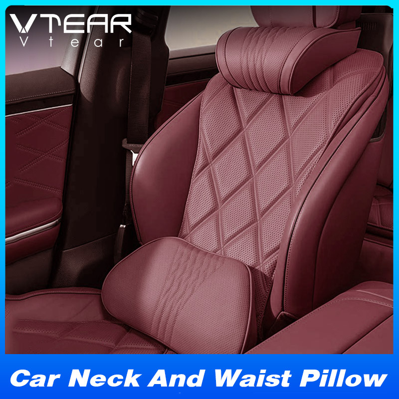 Memory Foam Car Neck Pillow Lumbar Support - Vtear Universeel Auto Nek- en Lumbale