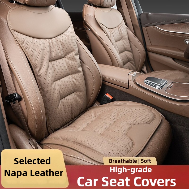 Leather Car Seat Covers Full Set Universal - Zachte nappaleer autostoelhoezen Universele volledige set