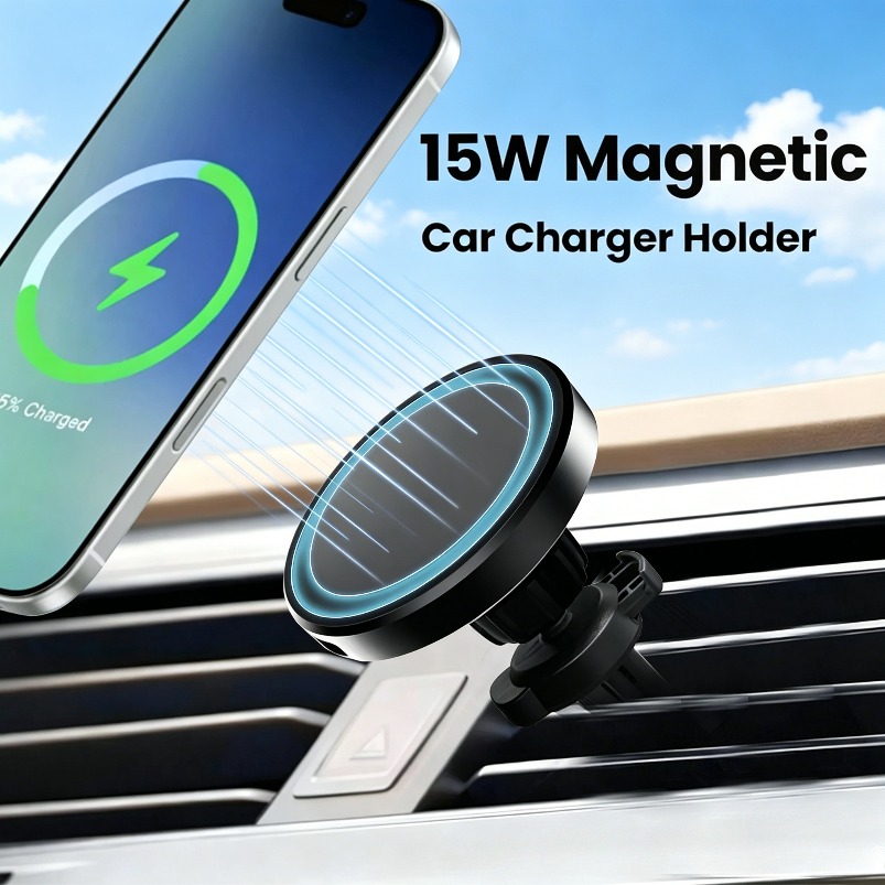 Magnetic Phone Holder For Car Vent - Magnetische telefoonhouder voor auto-airco met draadloze
