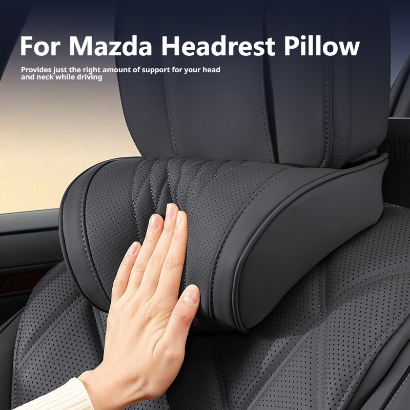 Memory Foam Car Neck Pillow Lumbar Support - Memory Foam Nappa-leer, auto-nekkussen, voor Mazda