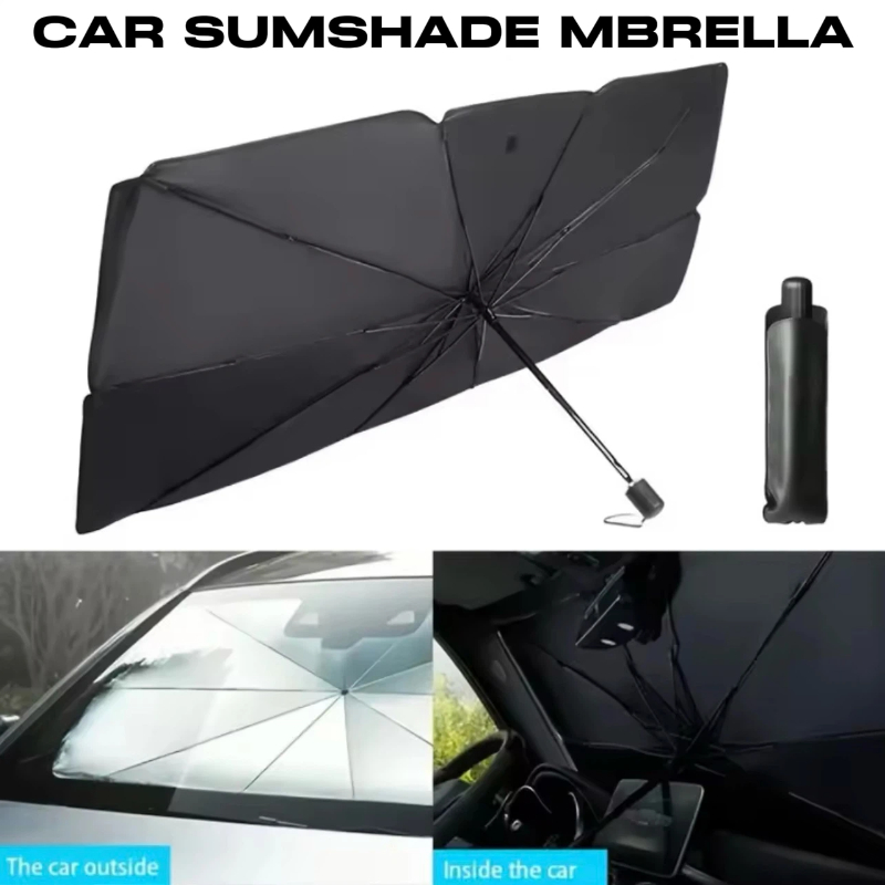 Car Sunshade Windshield Umbrella Foldable - Opvouwbare autozonnescherm paraplu, zilverkleurige lijm UV-bescherming
