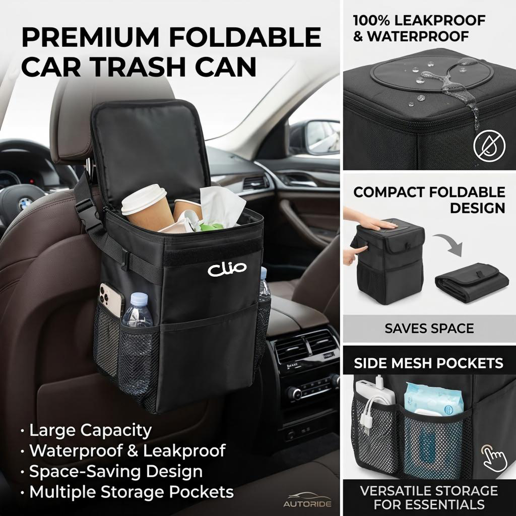Waterproof Car Trash Can With Lid - Waterdichte opbergzak voor de auto, verwijderbaar