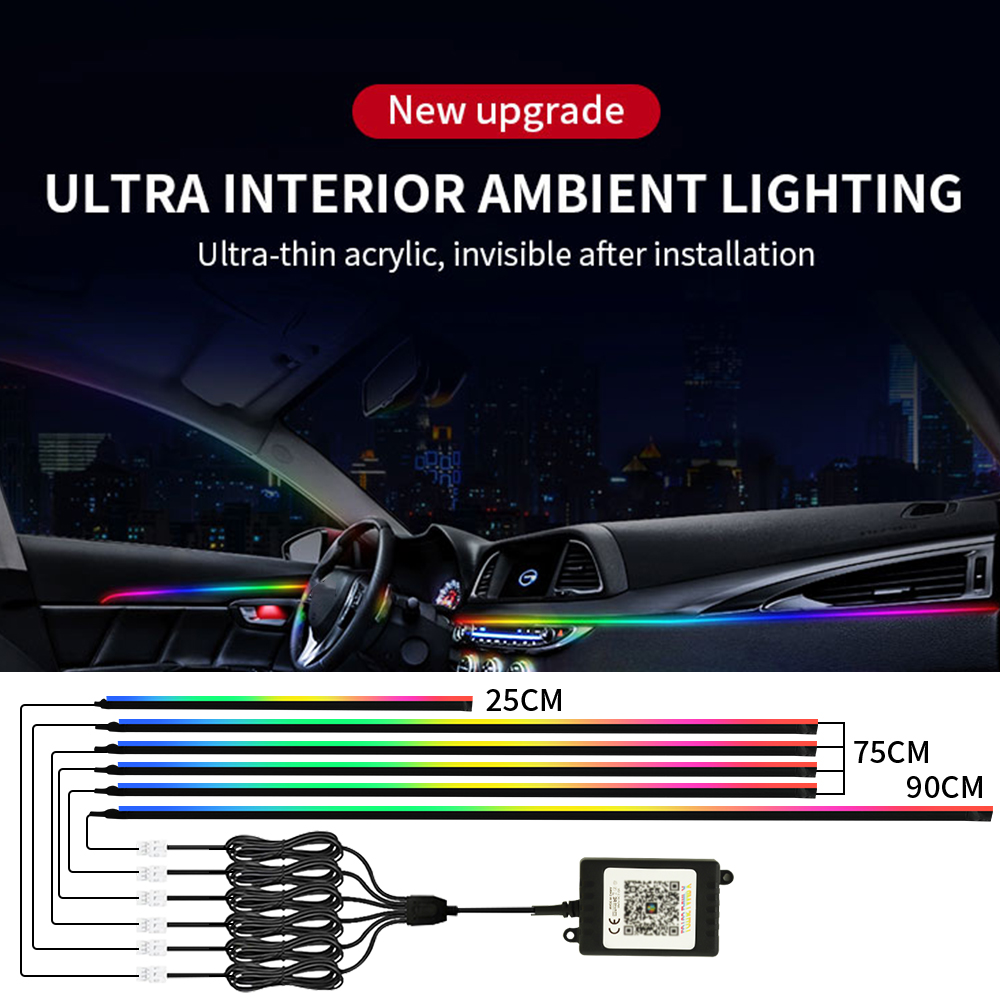Auto-interieur Symfonie LED Om - Led Ambient Interior Car Lights App Control recensie en prijs