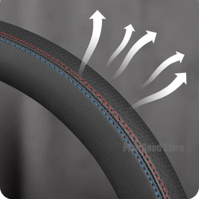 Nappa lederen auto stuurwielho - Car Steering Wheel Cover Anti Slip Breathable recensie en prijs