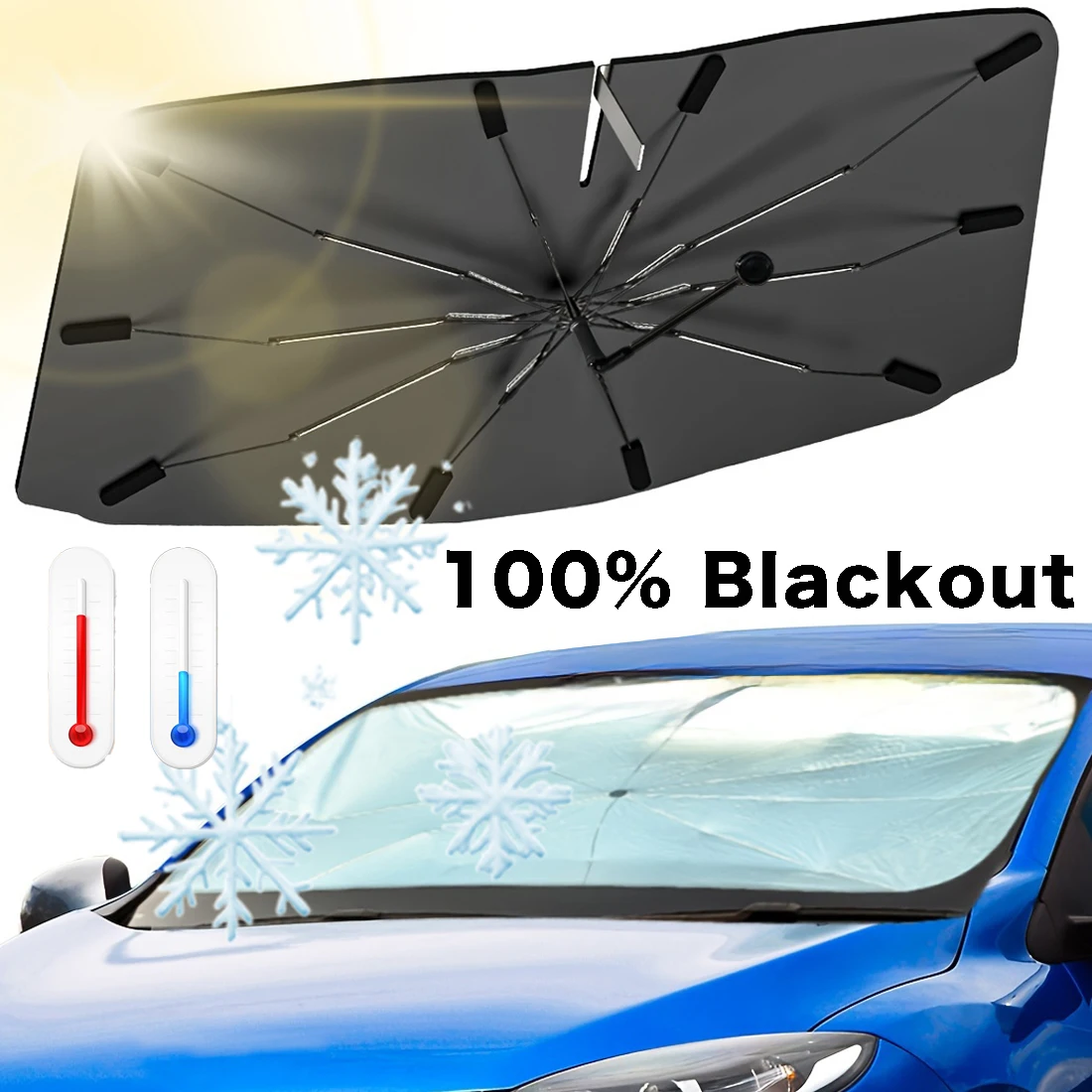 Multifunctionele, handige opvo - Car Sunshade Windshield Umbrella Foldable recensie en prijs