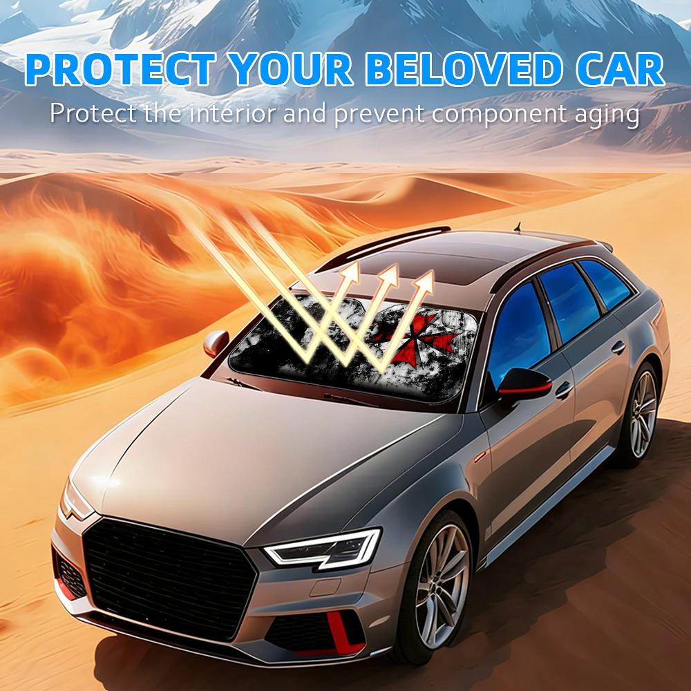 Horrorfilm Paraplu Zonneklep A - Car Sunshade Windshield Umbrella Foldable recensie en prijs