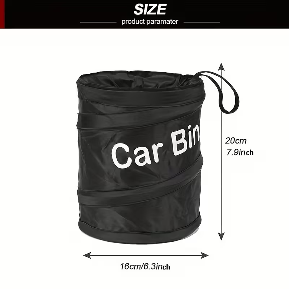 Mini zwarte opvouwbare pop-up  - Waterproof Car Trash Can With Lid recensie en prijs