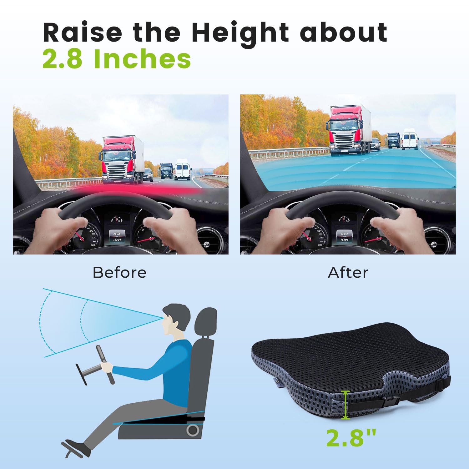 Comfort Auto Wig Zitkussen Voo - Memory Foam Car Neck Pillow Lumbar Support recensie en prijs