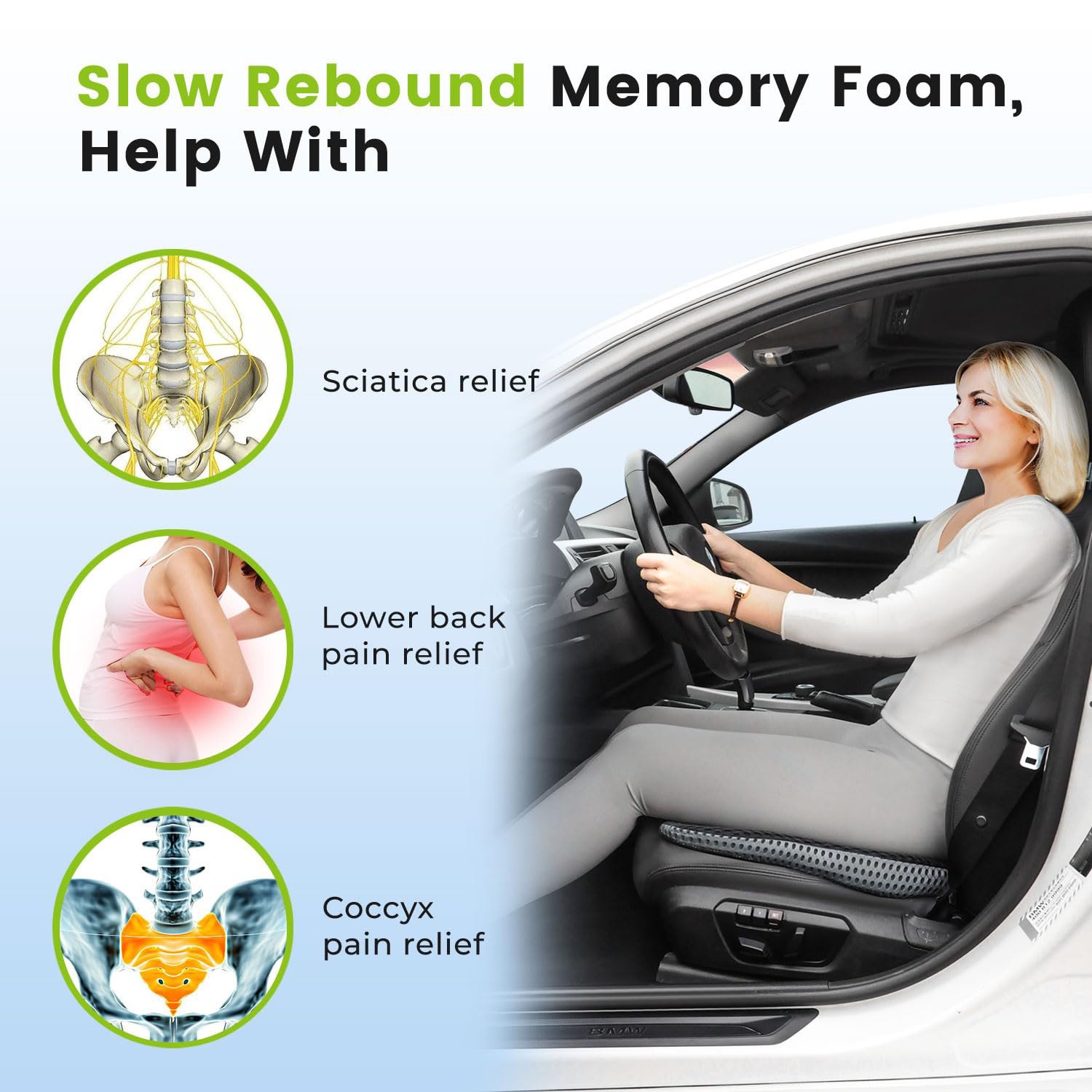 Comfort Auto Wig Zitkussen Voo - Memory Foam Car Neck Pillow Lumbar Support recensie en prijs