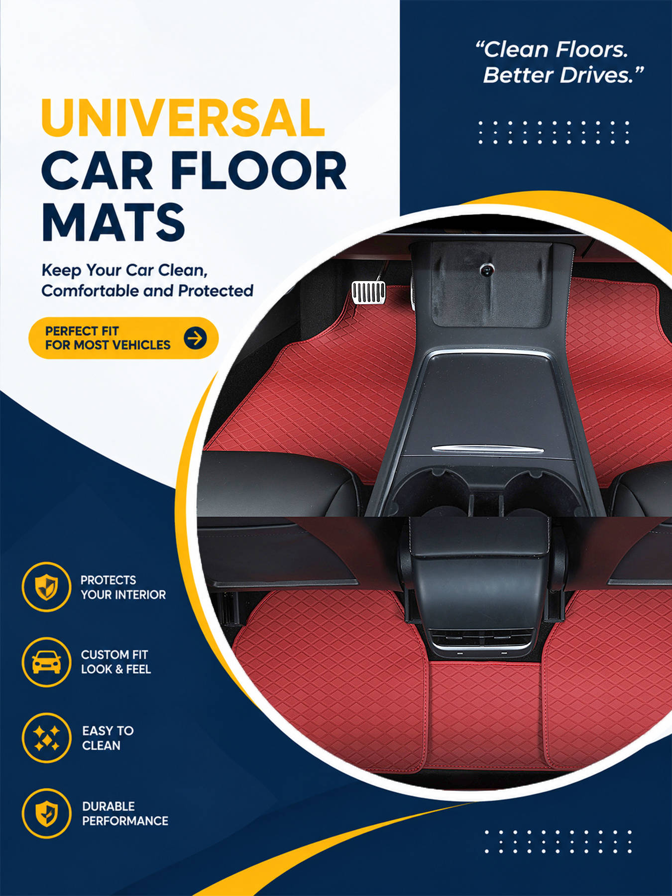 Autovloermatten, complete set, - Car Floor Mats Universal Waterproof Leather recensie en prijs