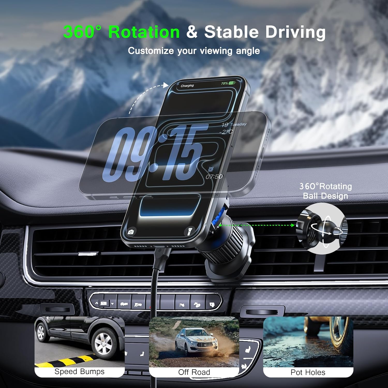 UYUXIO Consumentenelektronica  - Wireless Car Charger Mount Fast Charging recensie en prijs